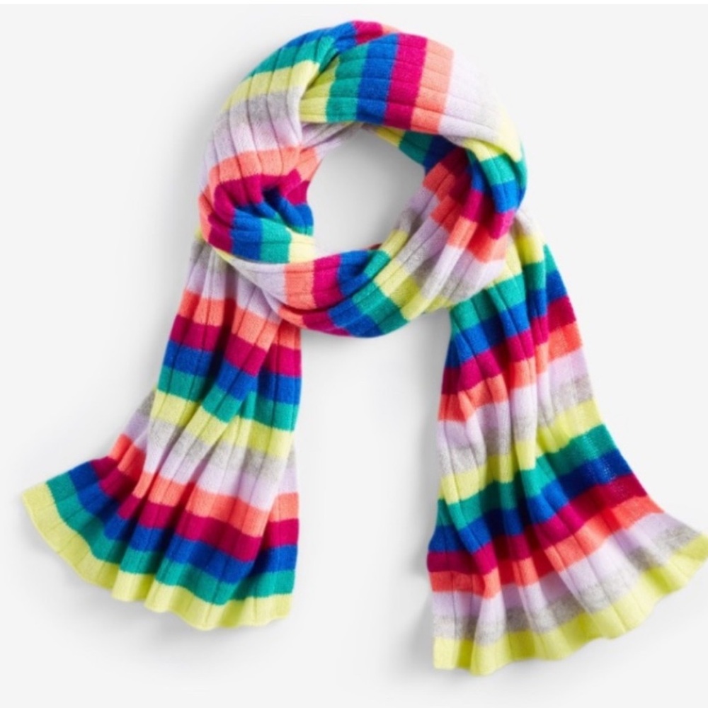 NWT Charter Club Multicolor Striped Scarf 100% Cashmere